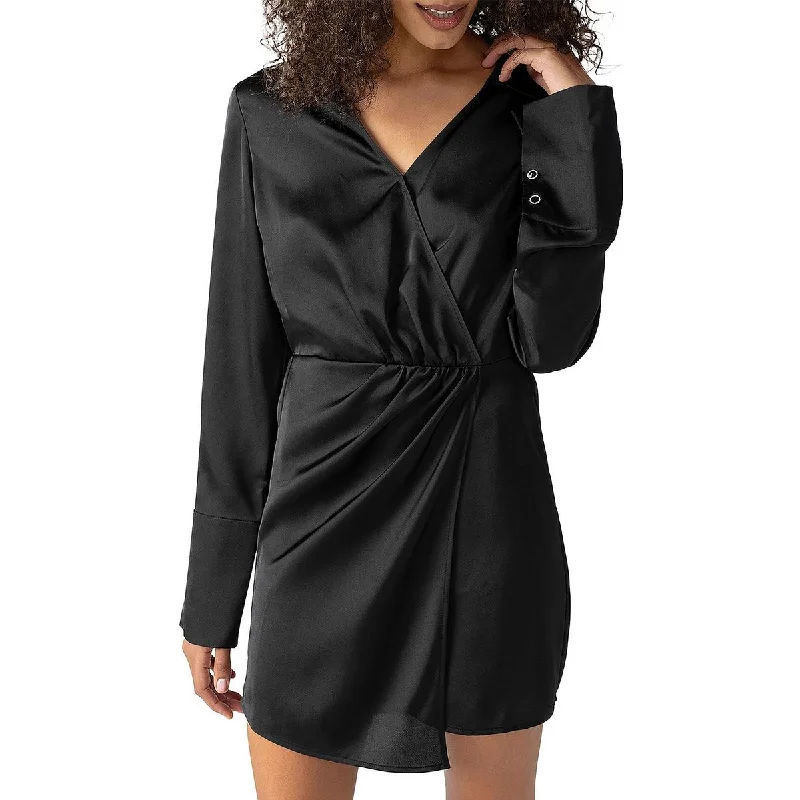 Weekend Massive Discounts Sanctuary Womens Mini V-Neck Wrap Dress
