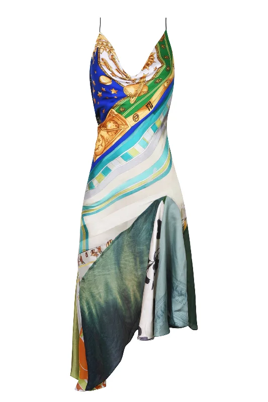 Weekend Only Savings Sexy Fish Asymmetric Midi Dress