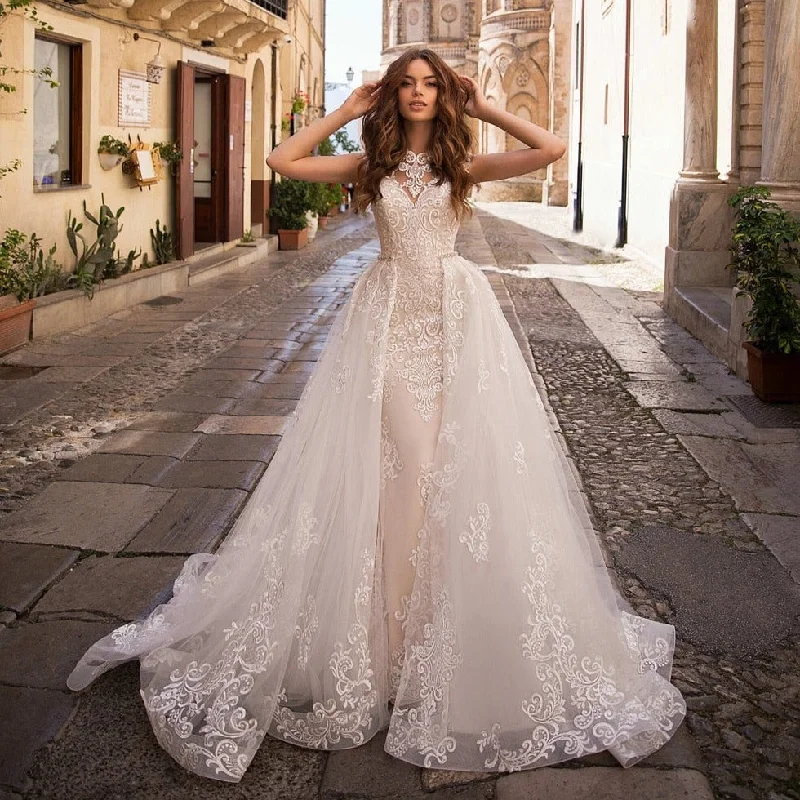 Deal Frenzy Sexy Two-piece Appliques Lace Beading Sashes Mermaid Beach Wedding Dress Deal Frenzy Sexy Two-piece Appliques Lace Beading Sashes Mermaid Beach Wedding Dress