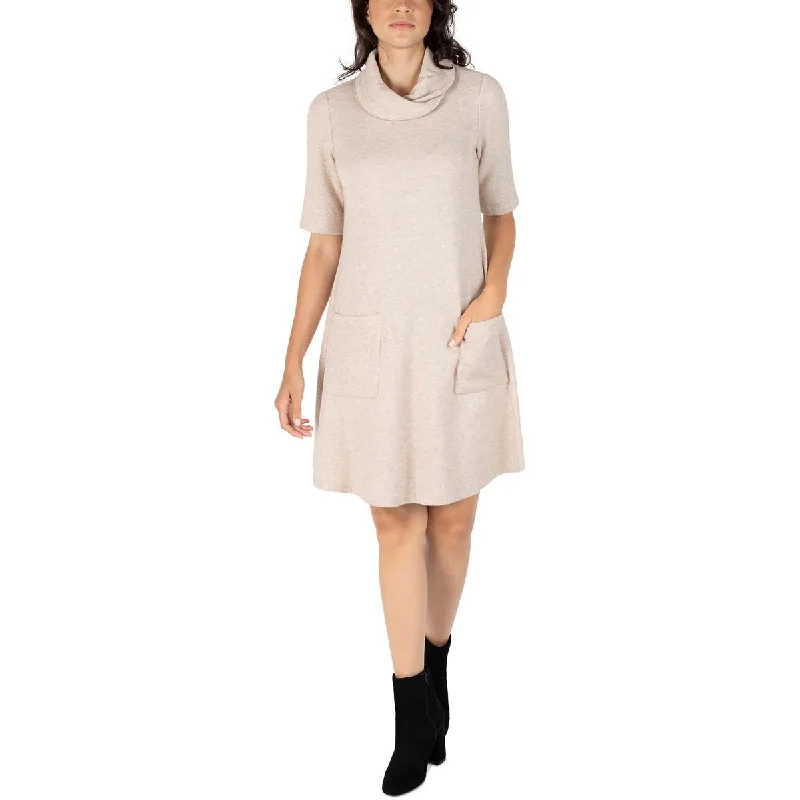 Offer Ending Soon Signature By Robbie Bee Womens Petites Cowlneck Mini Sweaterdress