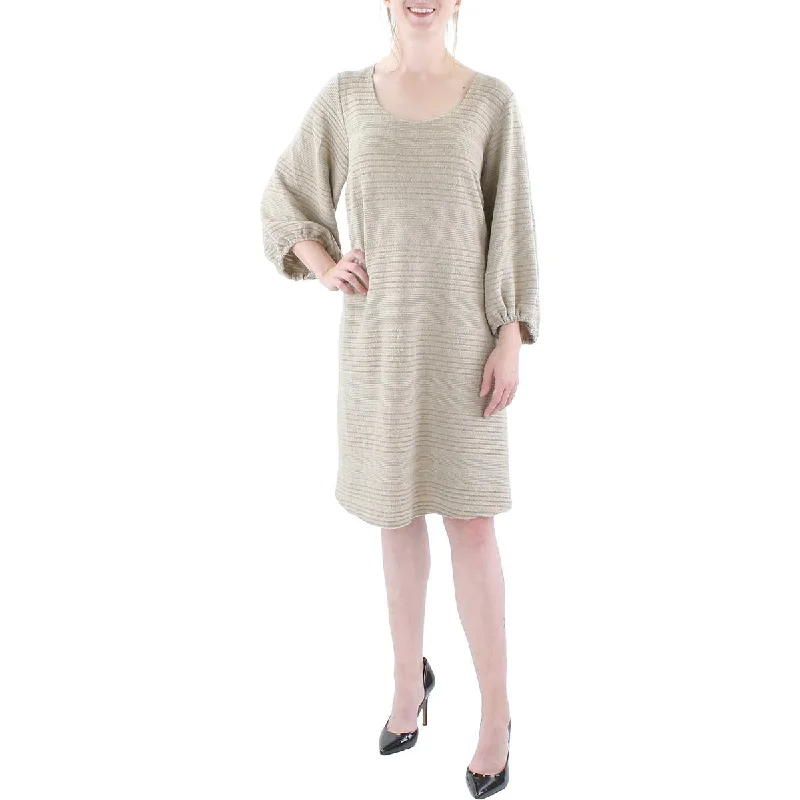 Weekend Shopping Fever Signature By Robbie Bee Womens Plus Ribbed Shadow Stripe Shift Dress