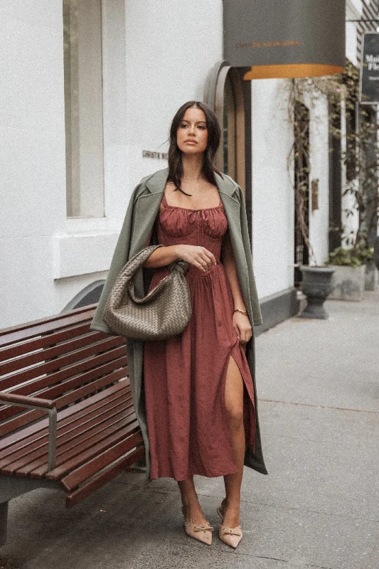 Get It Now Sofie Midi Dress - Brick
