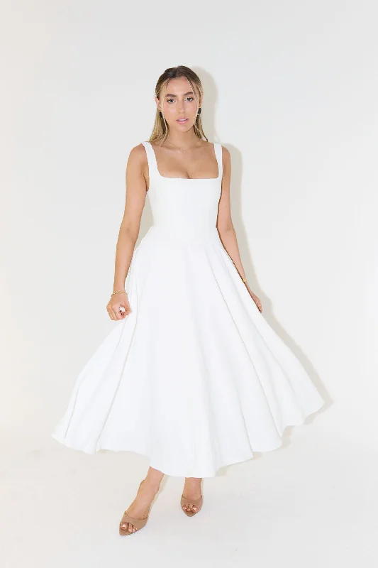 Exclusive Flash Sale The Ultimate Muse High Waist Square Neck Midi Dress