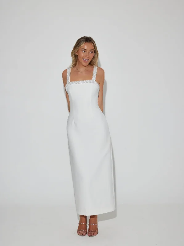 The Big Clearance The Ultimate Muse Pearl Trim Midi Dress
