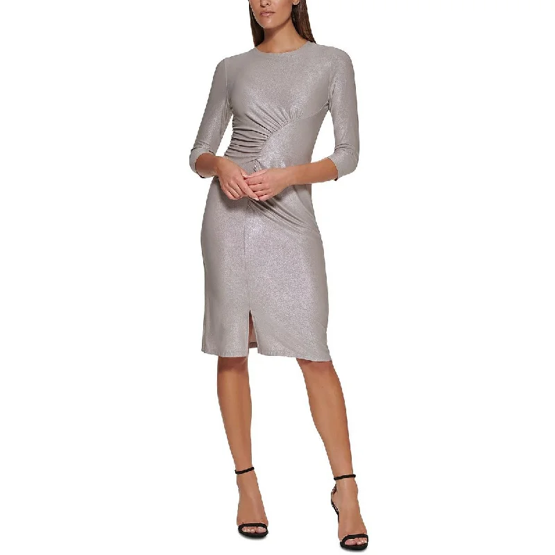 Weekend Hot Savings Tommy Hilfiger Womens Foil Midi Cocktail and Party Dress