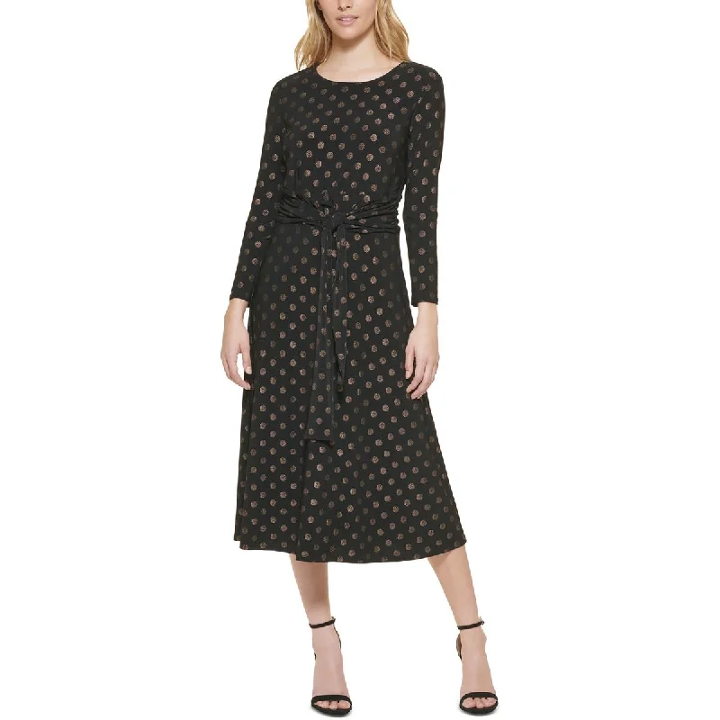 Weekend Super Sale Alert Tommy Hilfiger Womens Ruched A-Lined Midi Dress