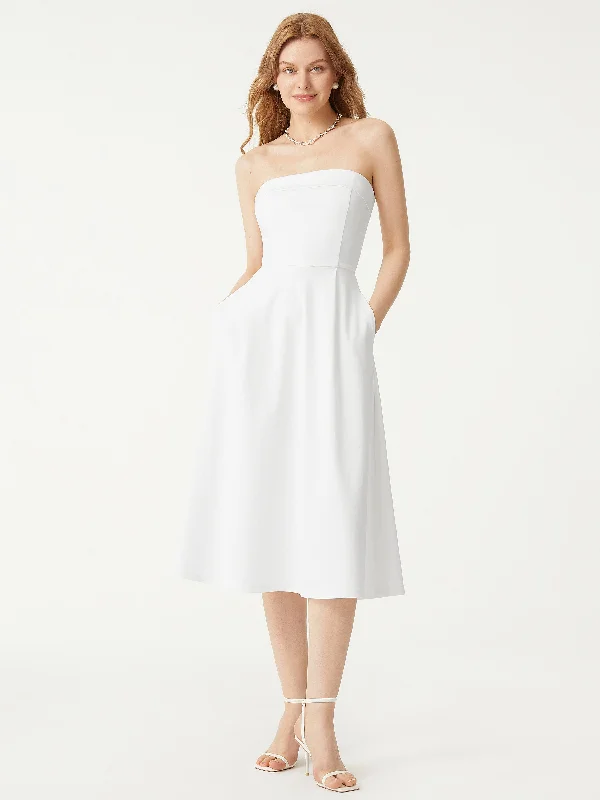 Weekend Shopping Deals Galore Tube Midi Dress with Pockets