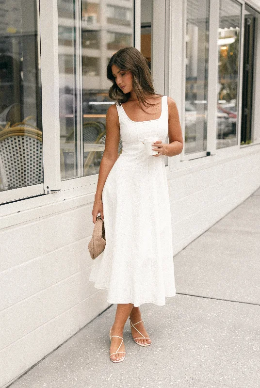 Best Offers Una Midi Dress - White