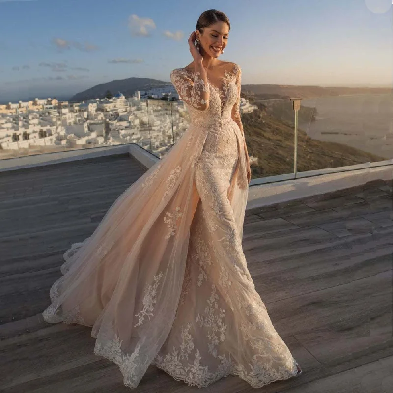 Hot Savings Alert V Neck Appliques Lace Beading 2 In Romantic Boho Mermaid Wedding Dress Hot Savings Alert V Neck Appliques Lace Beading 2 In Romantic Boho Mermaid Wedding Dress