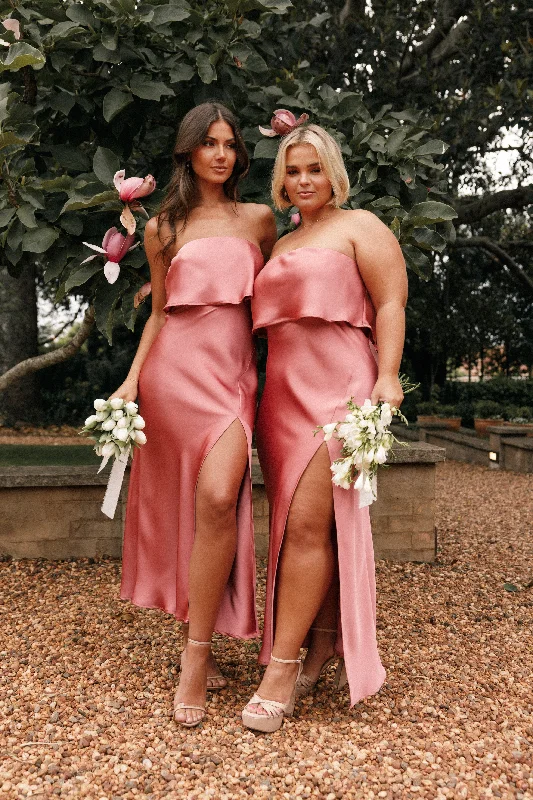 Massive Savings Event Vienna Strapless Midi Dress - Dusty Rose
