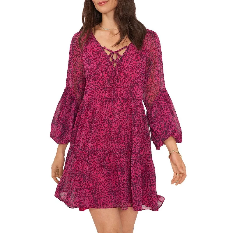 Weekend Hot Savings Vince Camuto Womens Lace Up Mini Shift Dress