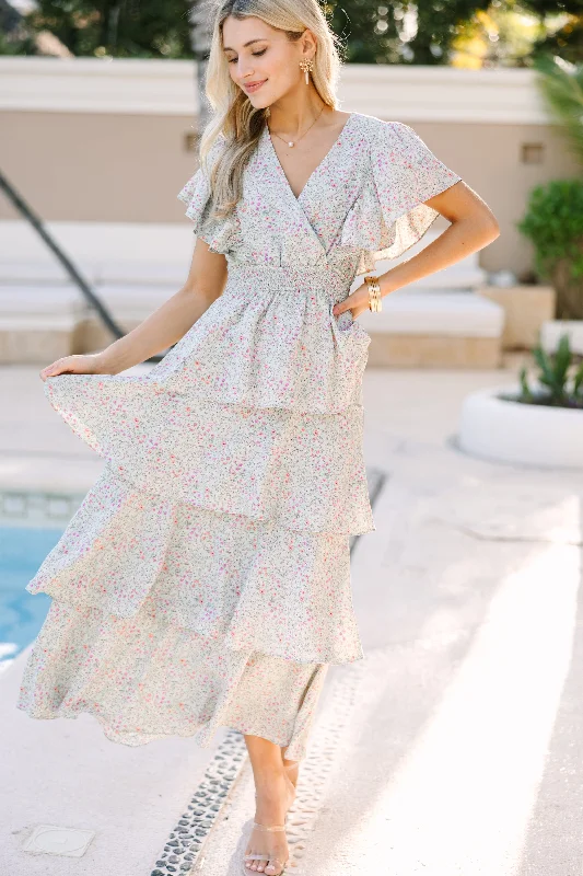 Weekend Limited-Time Offers What's On Your Mind Mint Green Floral Maxi Dress