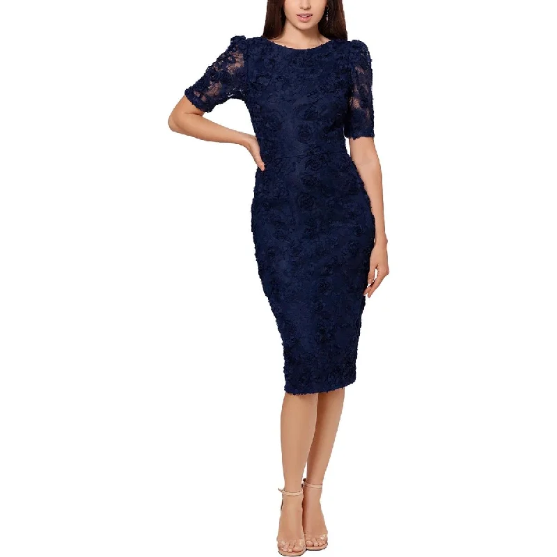 Shop Now and Save Xscape Womens Lace Applique Sheath Dress