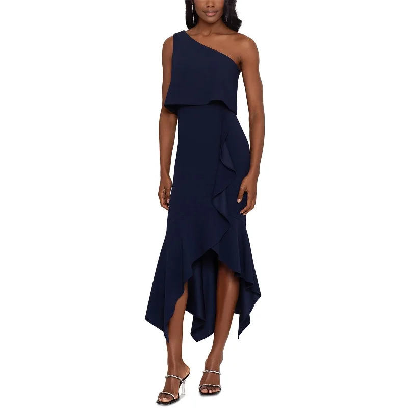 Exclusive Offer Xscape Womens Petites Asymmetric One Shoulder Midi Dress