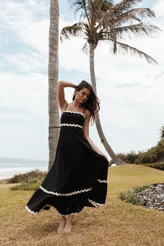 Price Slash Yana Maxi Dress - Black Cream