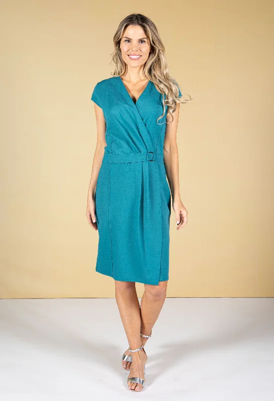 Exclusive Deals Belt Detail V-Neck Midi