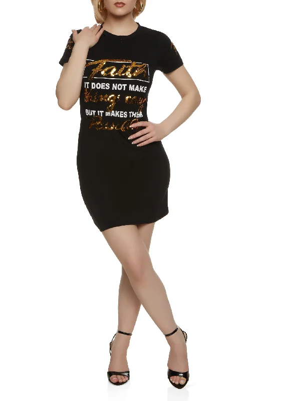 Weekend Discount Extravaganza Faith Sequin T Shirt Dress