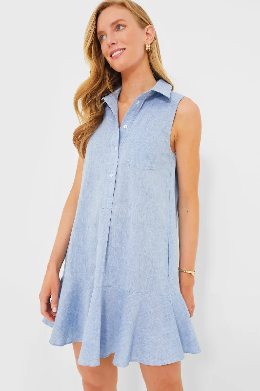 Special Offers Chambray Sleeveless Callahan Shirt Dress
