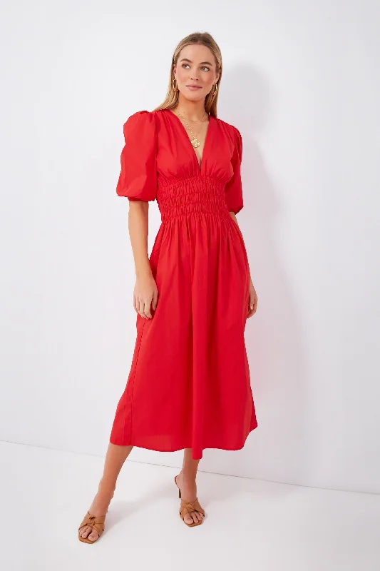 Instant Discount Cherry Tomato Agnata Midi Dress