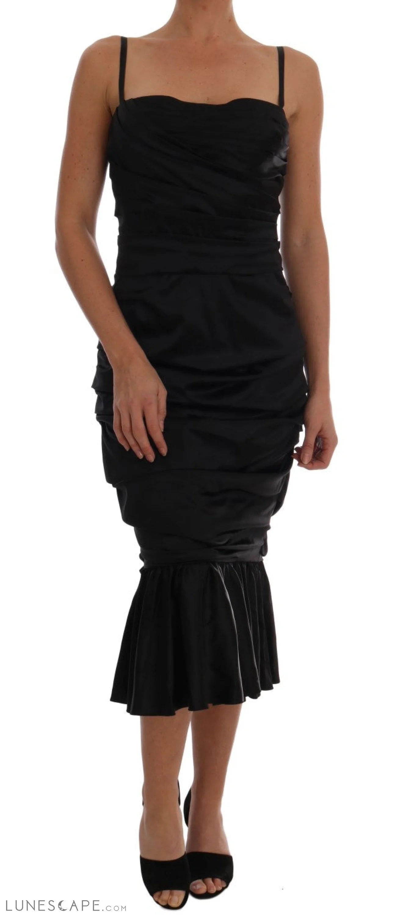 Weekend Hot Deals Dolce & Gabbana Elegant Silk Stretch Bustier Midi Dress