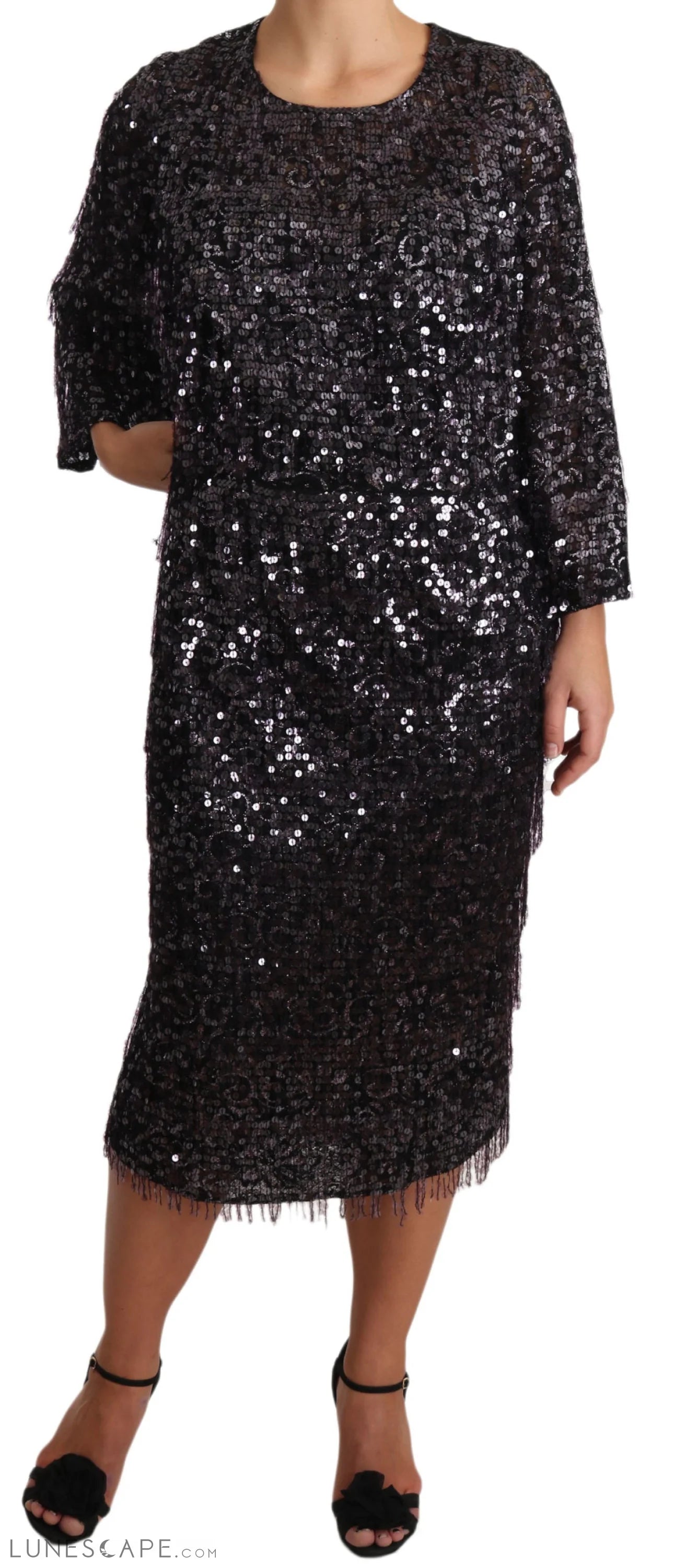 Weekend Super Savings Dolce & Gabbana Sequined Shift Midi Dress – Timeless Elegance