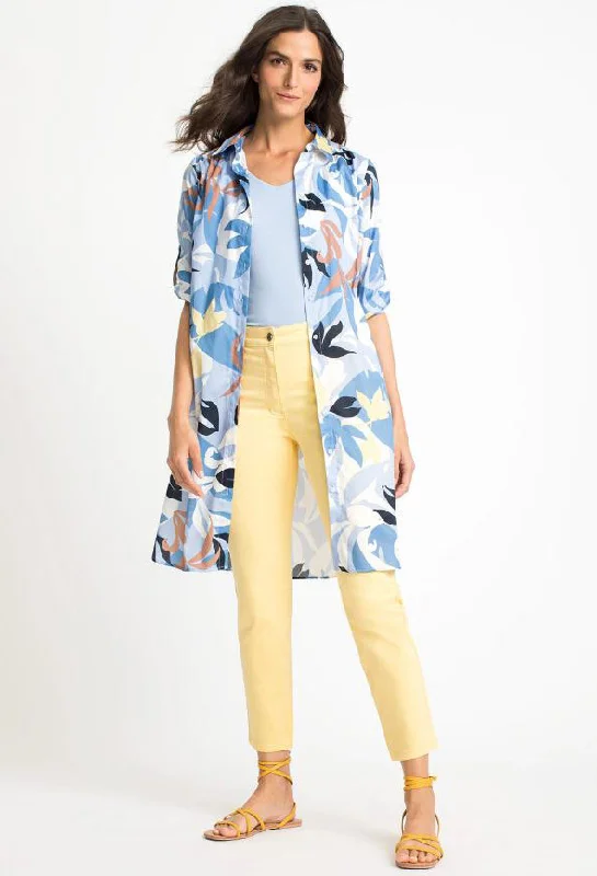 Super Savings Floral Palm Print Shirt Dress