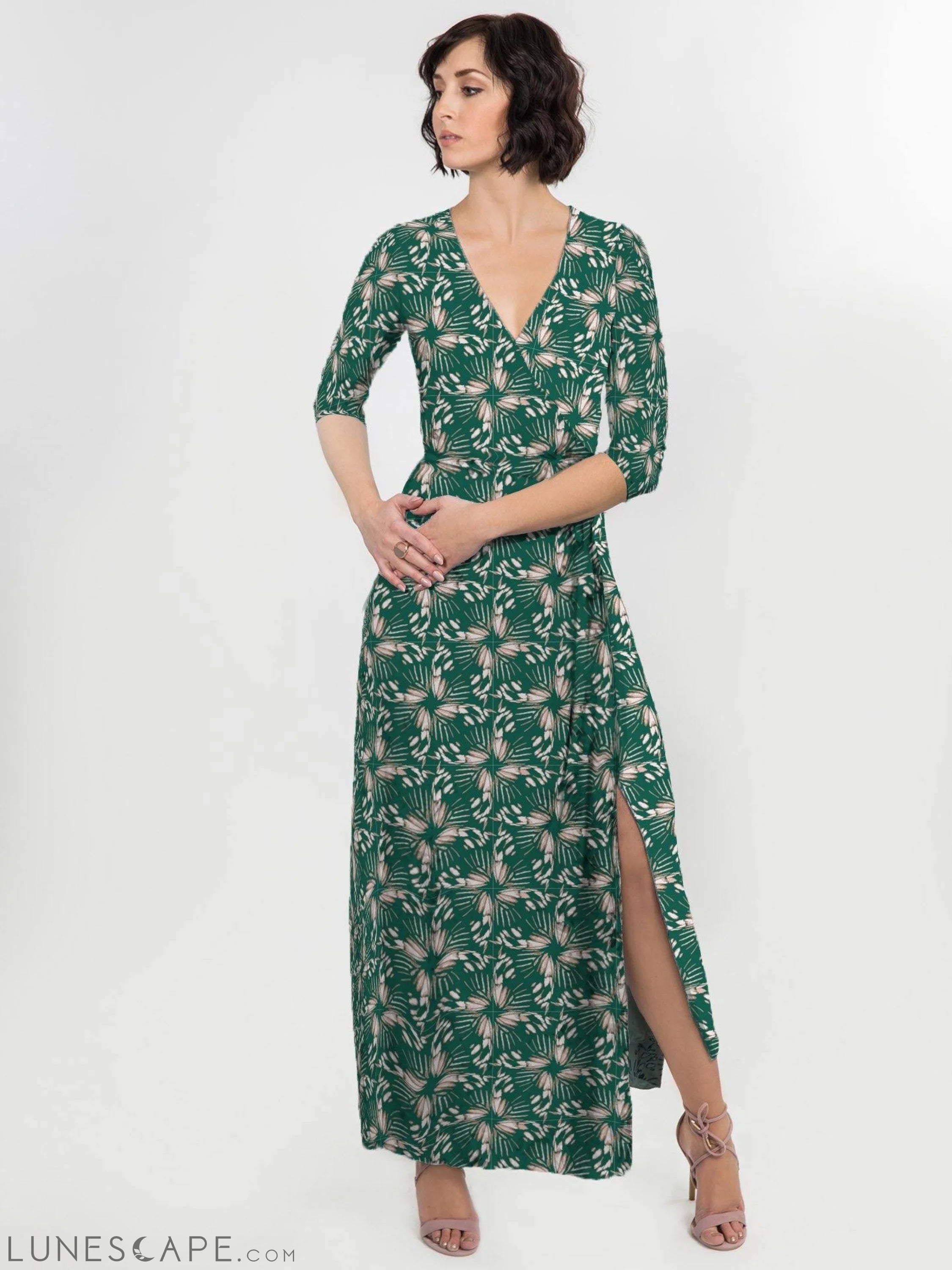 Weekend Bargain Weekends Floral Print Midi Dress - Green