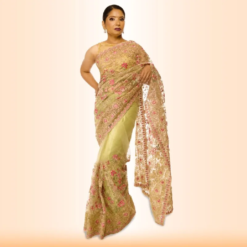Weekend Price Drops Indian Wedding Saree - Yellow