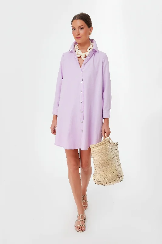 Flash Sale Lavender Oxford Harris Shirt Dress