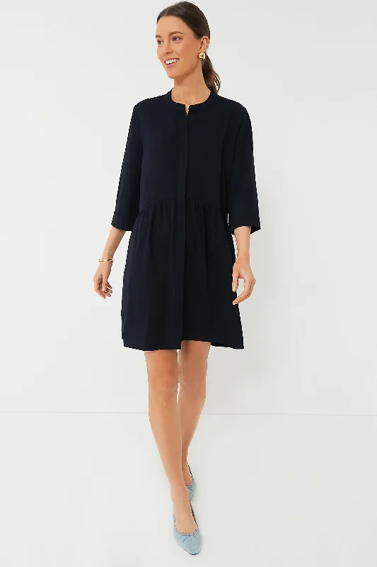 Exclusive Deals Navy Crepe Royal Shirt Dress