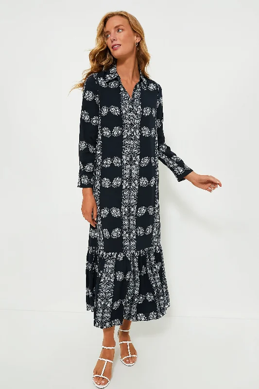 Bargain Alert Navy Floral Miller Maxi Shirt Dress