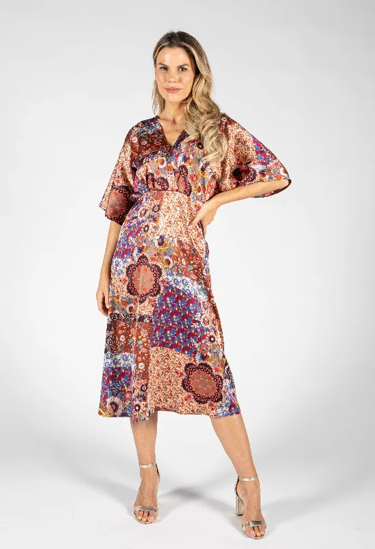 Limited-Time Discount Paisley Pop Midi Dress