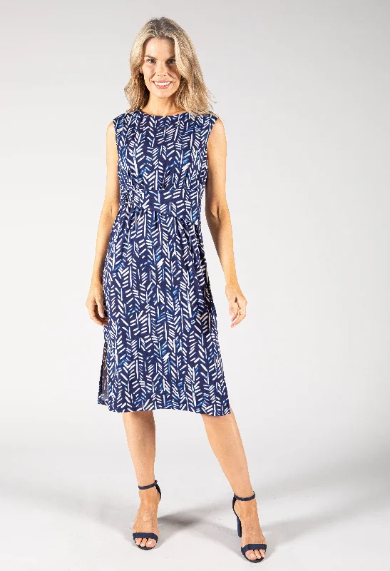 Weekend Super Sale Alert Printed Belt Detail Midi Dress