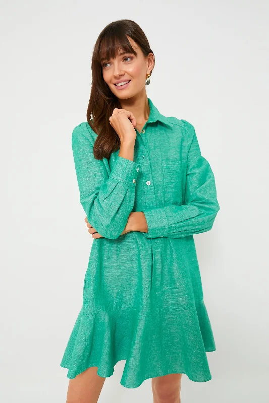 Massive Discounts Sea Green Callahan Shirt Dress