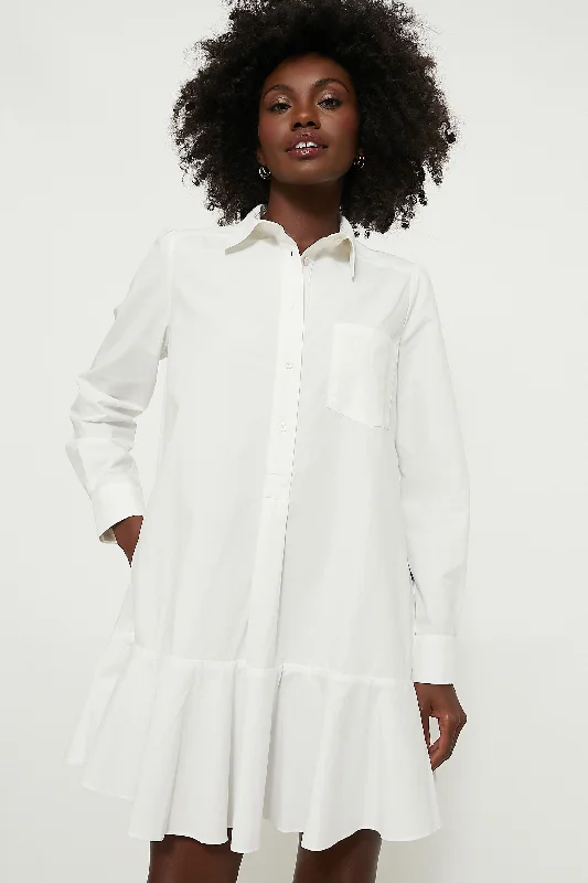 Weekend Offers and Savings White Cotton Poplin Callahan Shirt Dress