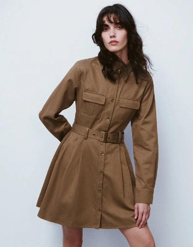 Weekend Only Sale A-Line Shirt Dress With Belt