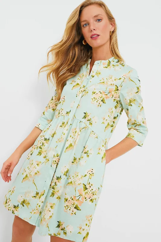 Mega Discounts Aqua Watercolor Royal Shirt Dress