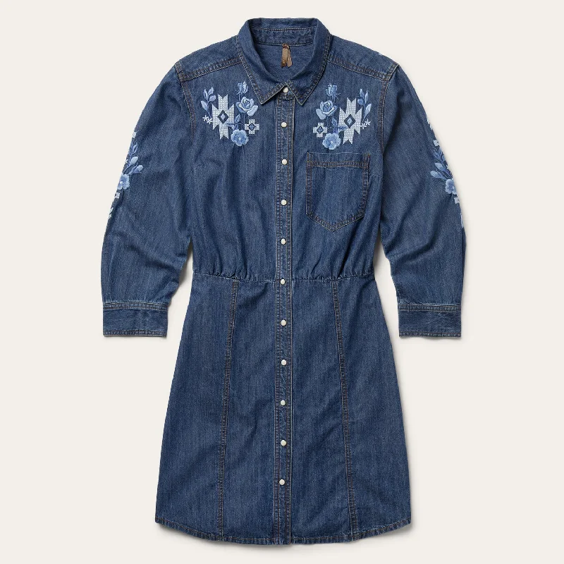 Get It Now Dark Blue Denim Shirt Dress