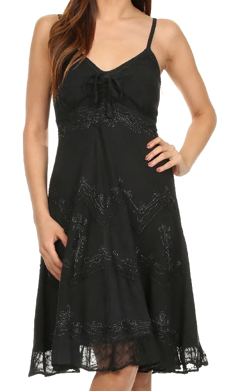 Massive Price Cuts Sakkas Stonewashed Rayon Adjustable Spaghetti Straps Mid Length Dress Massive Price Cuts Sakkas Stonewashed Rayon Adjustable Spaghetti Straps Mid Length Dress