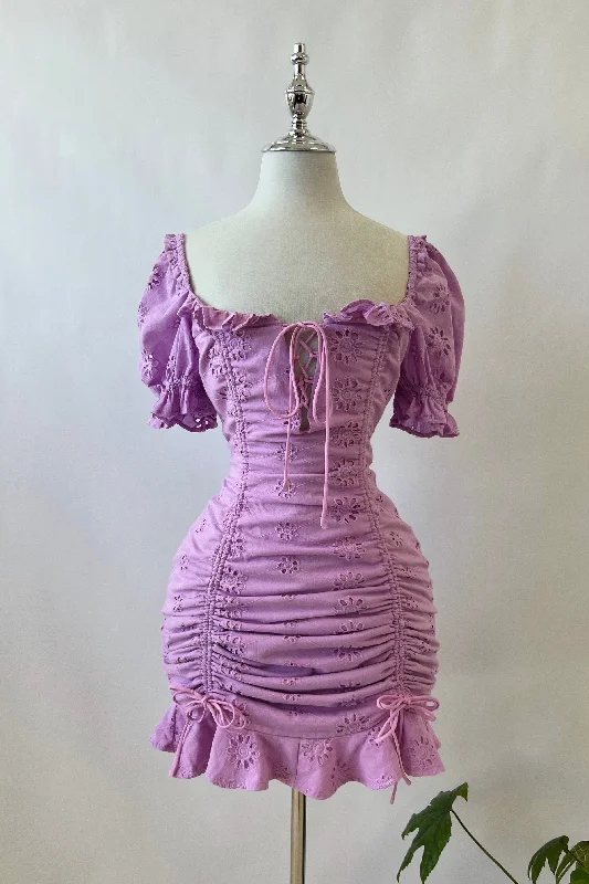 Weekend Deals Galore Amelia Floral Mini Dress - Purple