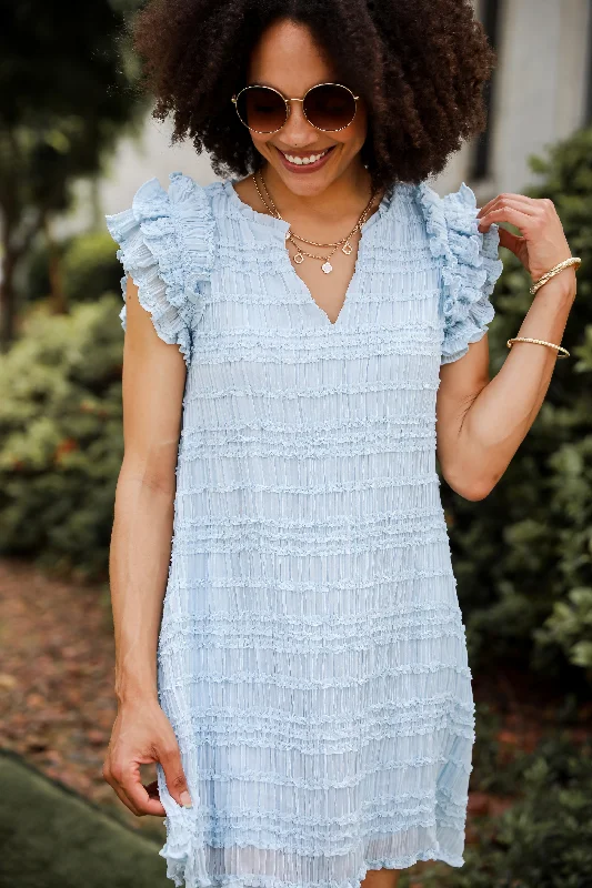 Seasonal Discounts Cascading Crush Ruffle Mini Dress