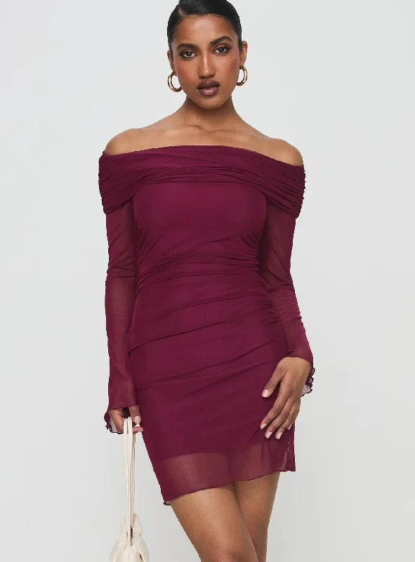 Exclusive Savings Event Consideration Mini Dress Burgundy