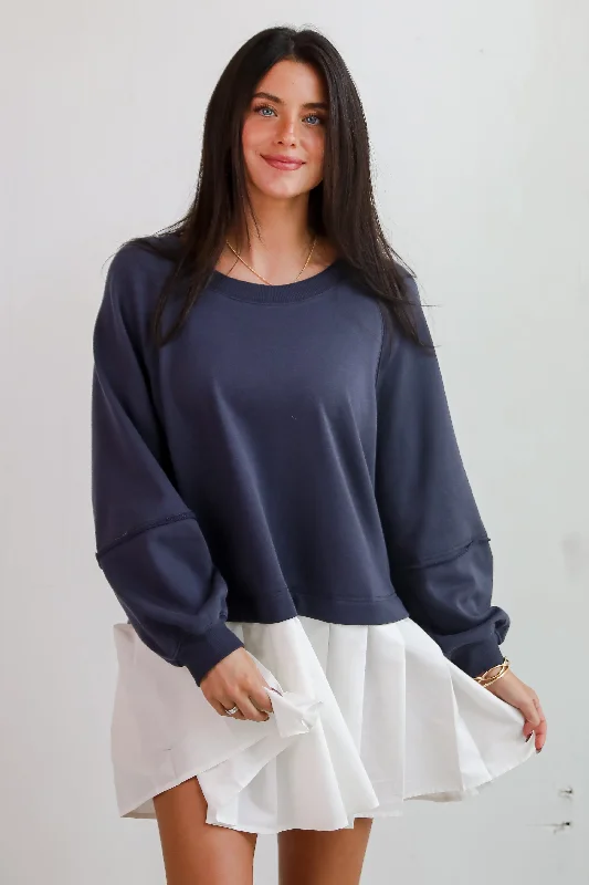 Flash Discounts Contemporary Comfort Navy Sweatshirt Dress
