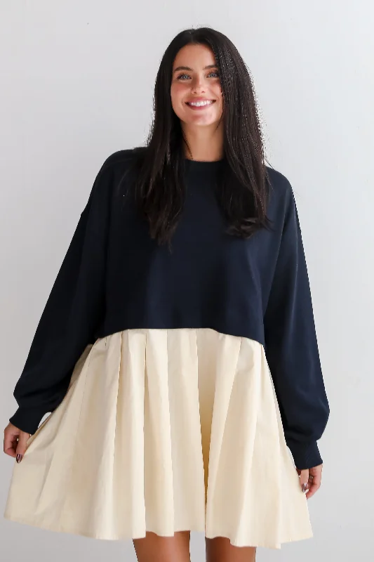 Best Prices This Week Convincing Charisma Navy Sweatshirt Dress