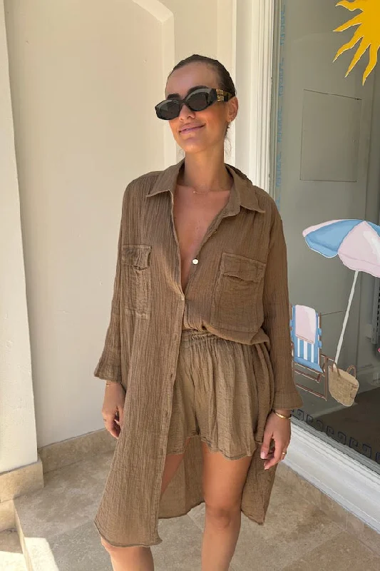 Big Offers Olina Shirt Dress Mocha