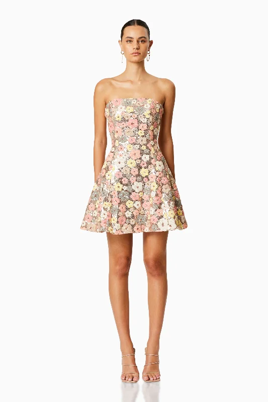 Forsythia Strapless Mini Dress In Multi