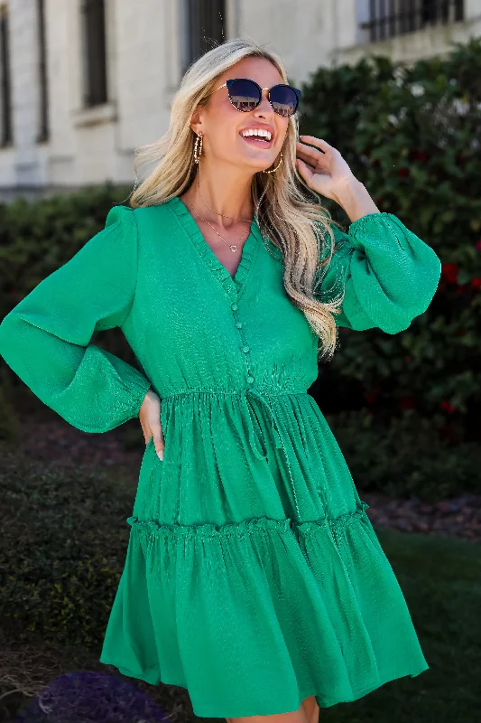 Exclusive Savings Event FINAL SALE - Fresh Perspective Green Mini Dress