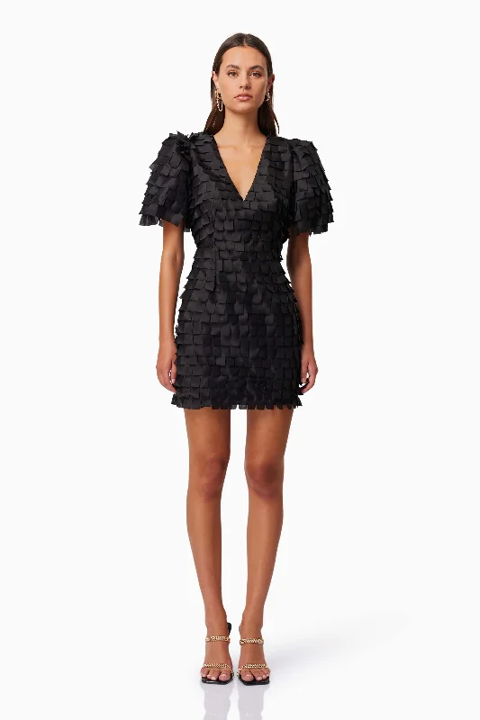 Exclusive Offer Hailey Textured 3D Mini Dress In Black