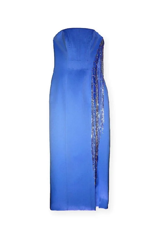 Weekend Discount Blast Bloom Midi Dress Blue