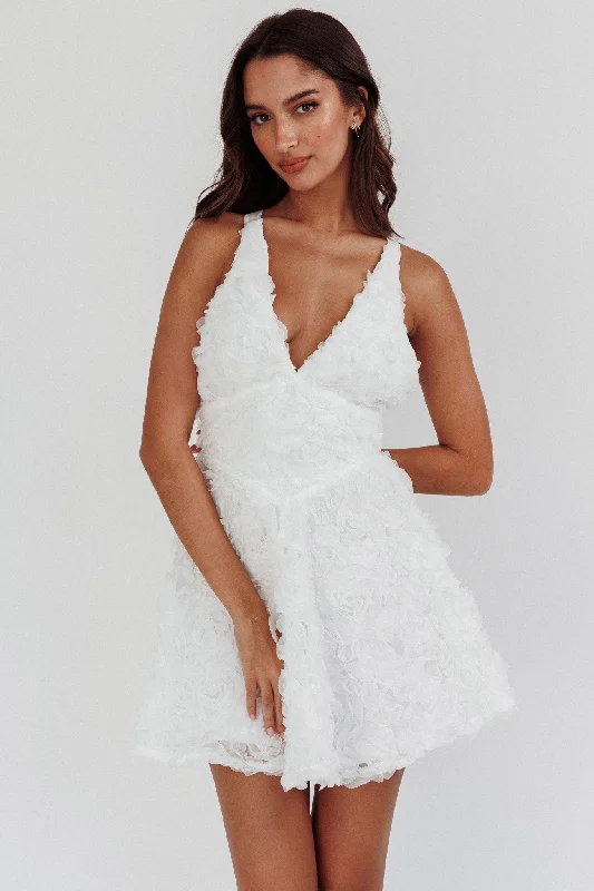 Instant Savings Lavalle Criss-Cross Embellished Mini Dress White